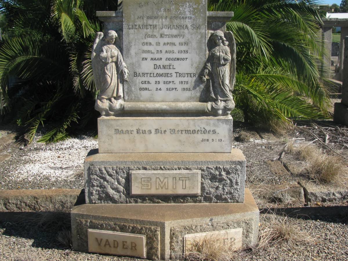 SMIT Daniel Bartholomeus Truter 1875-1955 &amp; Elizabeth Johanna KITSHOFF 1871-1935