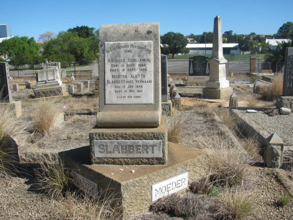SLABBERT Andries Benjamin 1860-1932 &amp; Martha Aletta VERMAAK 1848-1941