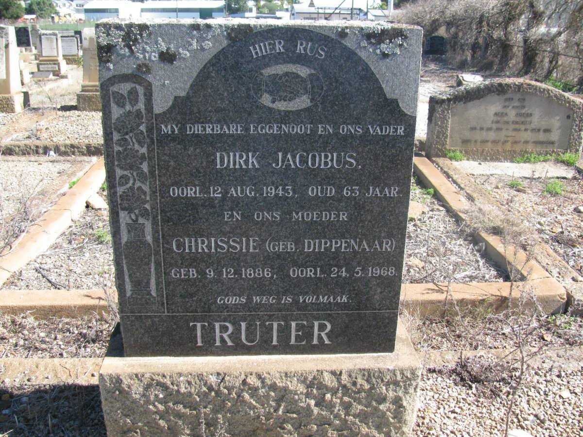 TRUTER Dirk Jacobus -1943 &amp; x Chrissie DIPPENAAR 1886-1968