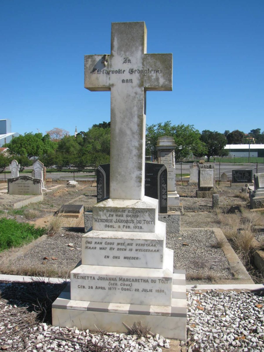 TOIT Hendrik Jacobus, du -1932 &amp; Reinetta Johanna Margaretha GOUS 1877-1956