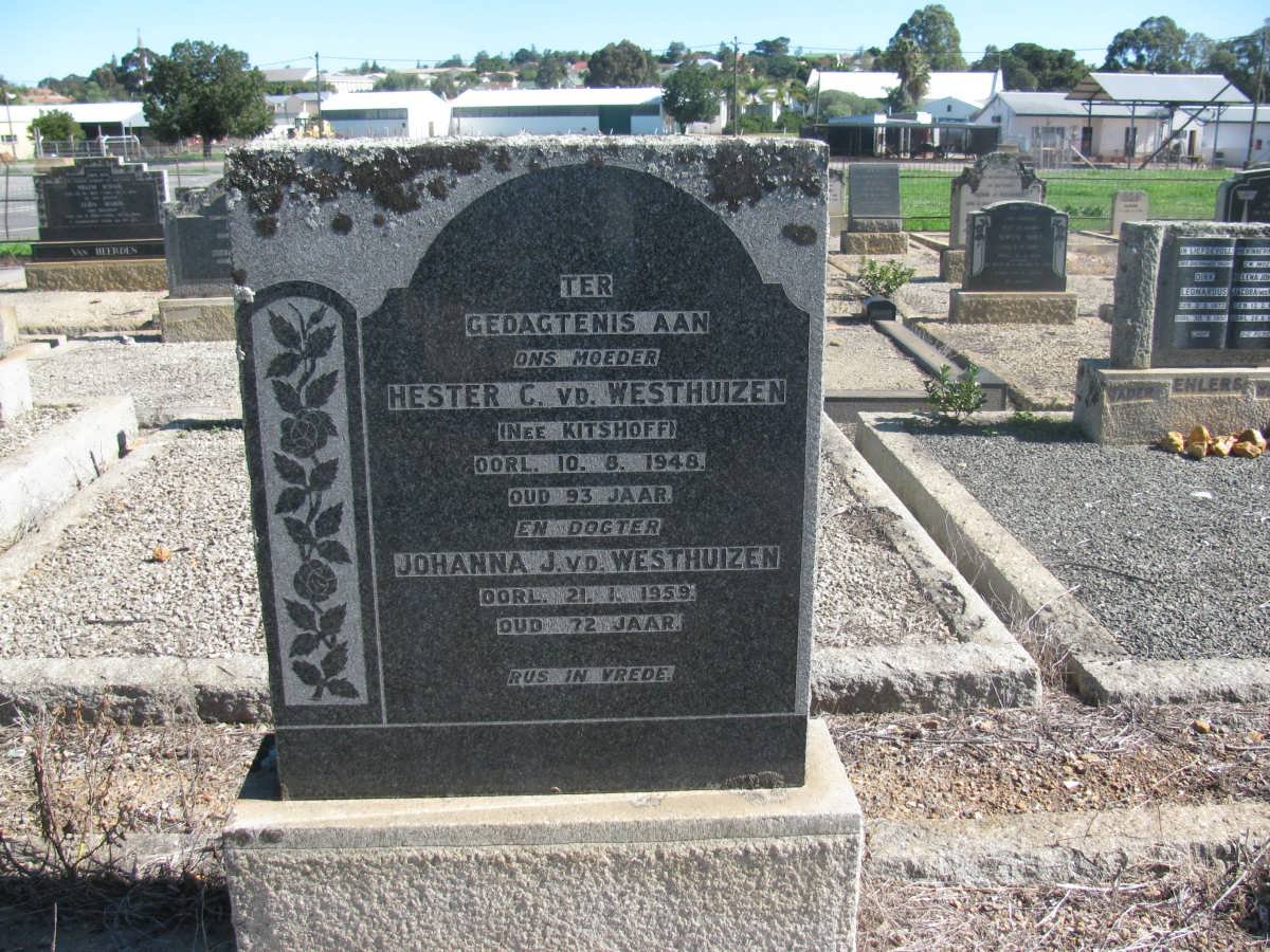 WESTHUIZEN Hester C., v.d. nee KITSHOFF -1948 :: V.D. WESTHUIZEN Johanna J. -1959