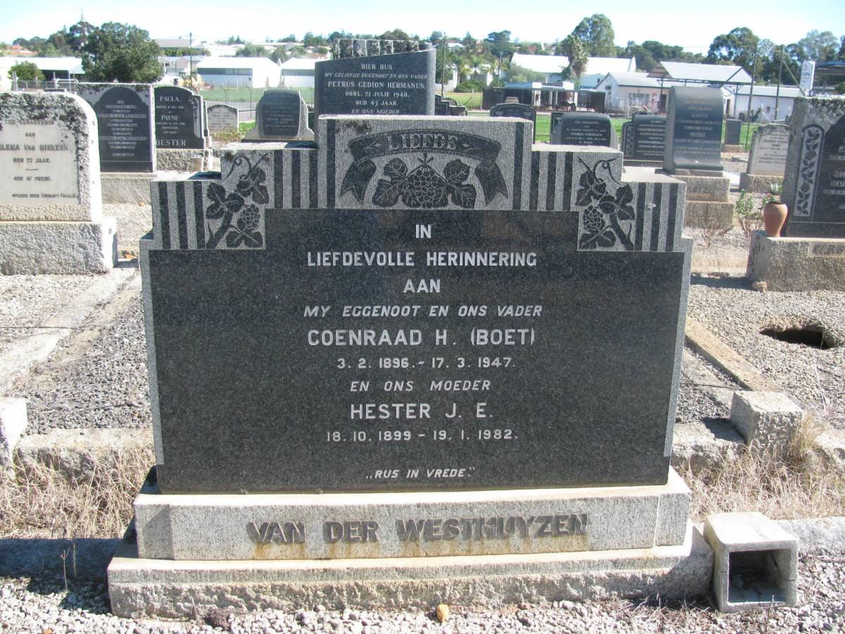 WESTHUYZEN Coenraad H., van der 1896-1947 &amp; Hester J.E. 1899-1982