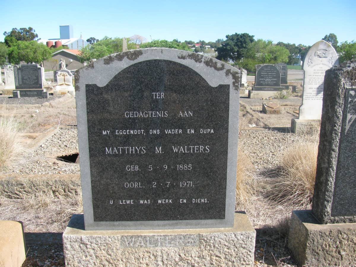 WALTERS Matthys M. 1885-1971