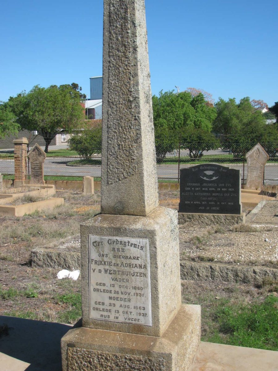 WESTHUIJZEN Frikkie, v.d 1860-1931 &amp; Adriana 1863-1937