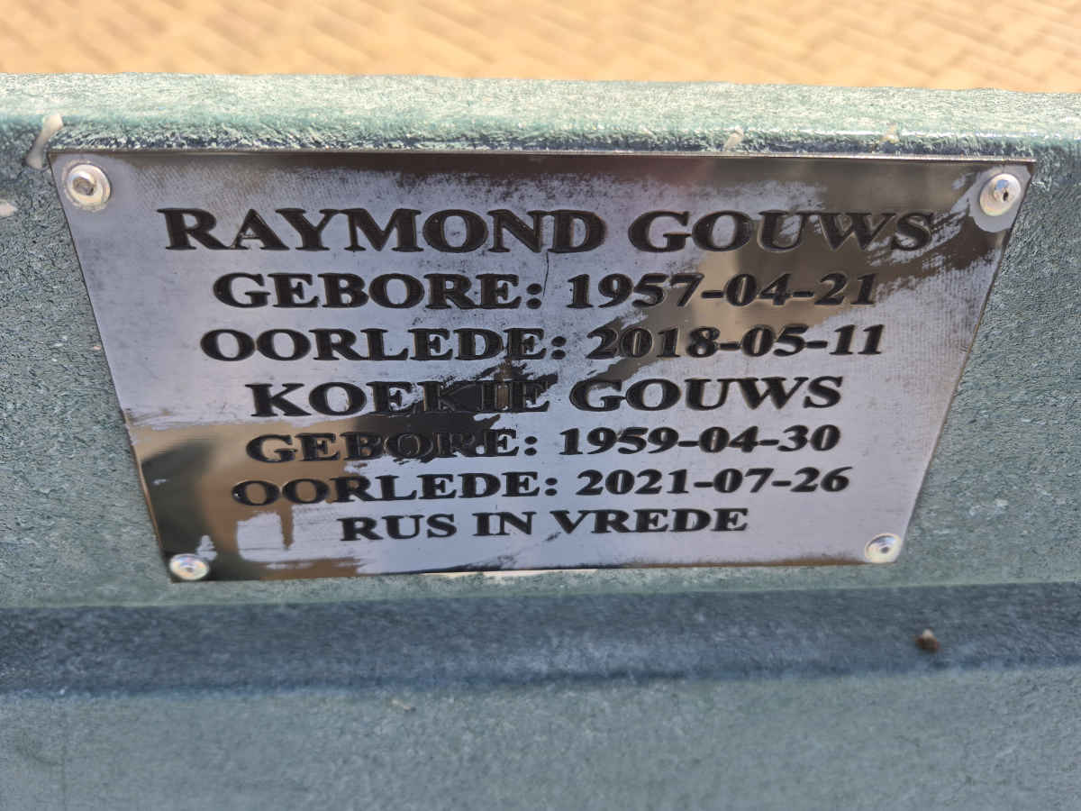 GOUWS Raymond 1957-2018 & Koekie 1959-2021