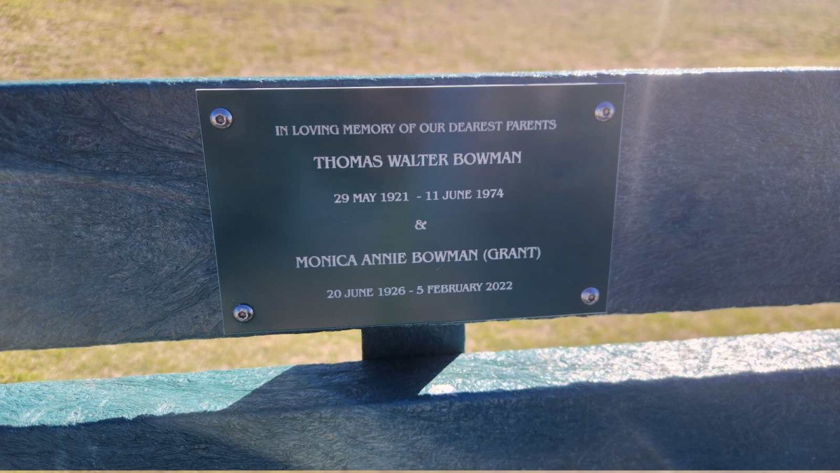 BOWMAN Thomas Walter 1921-1974 & Monica Annie GRANT 1926-2022