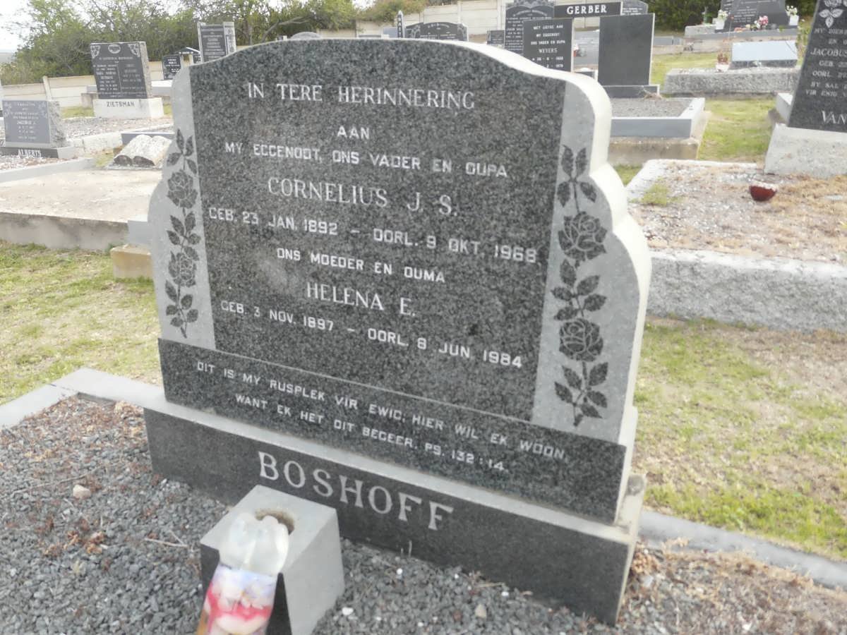 BOSHOFF Cornelius J.S. 1892-1968 &amp; Helena E. 1897-1984