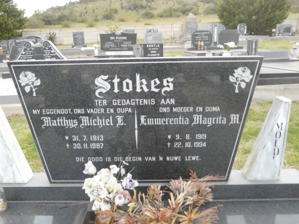 STOKES Matthys Michiel E. 1913-1987 &amp; Emmerentia Magrita M. 1919-1994