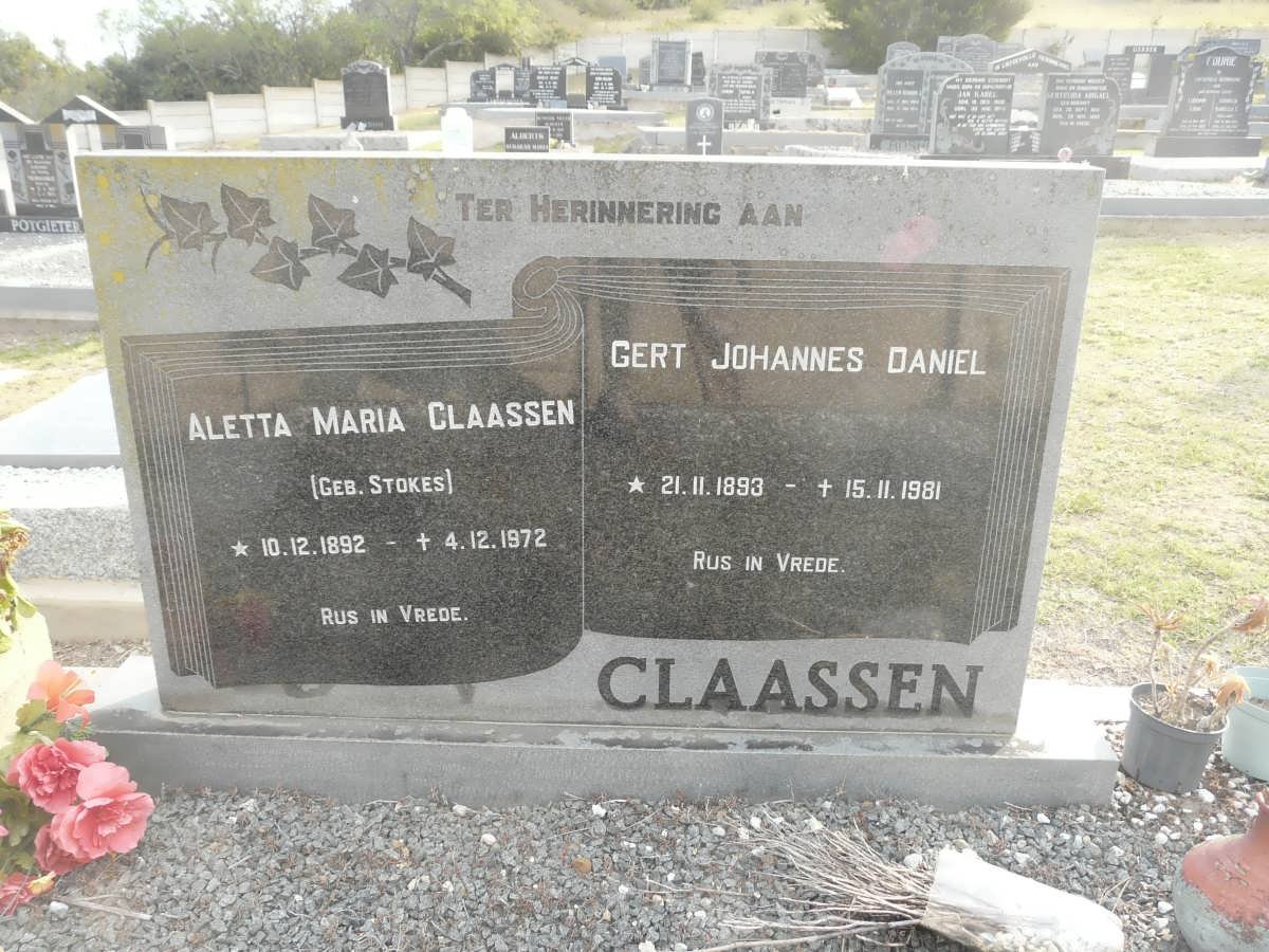 CLAASSEN Gert Johannes Daniel 1893-1981 &amp; Aletta Maria STOKES 1892-1972