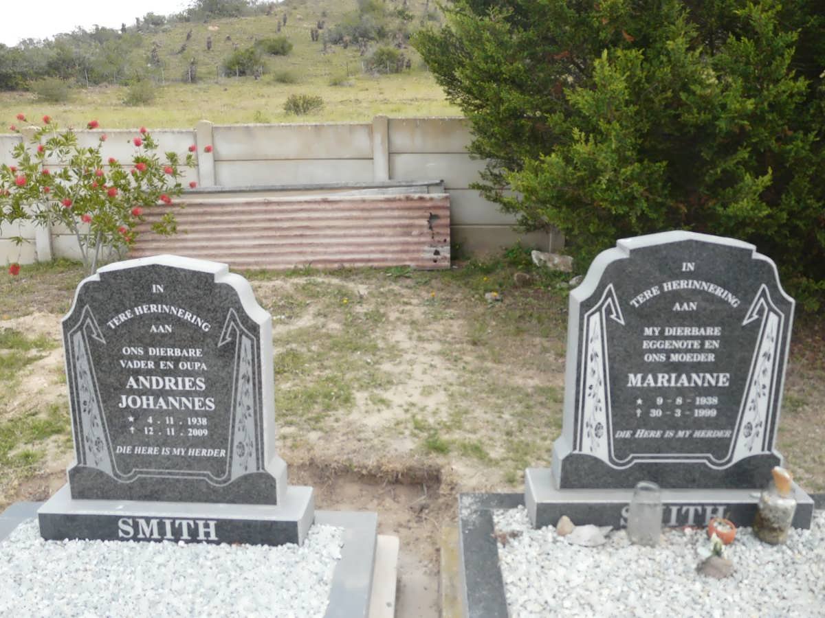 SMITH Andries Johannes 1938-2009 &amp; Marianne 1938-1999