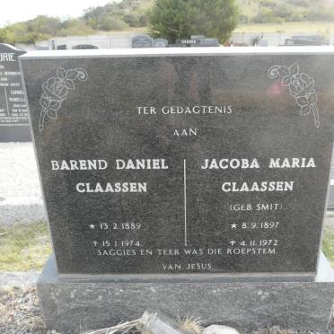 CLAASSEN Barend Daniel 1889-1974 &amp; Jacoba Maria SMIT 1897-1972