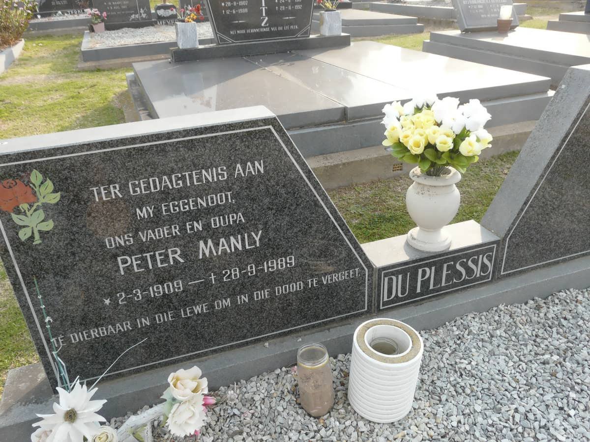 PLESSIS Peter Manly, du 1909-1989