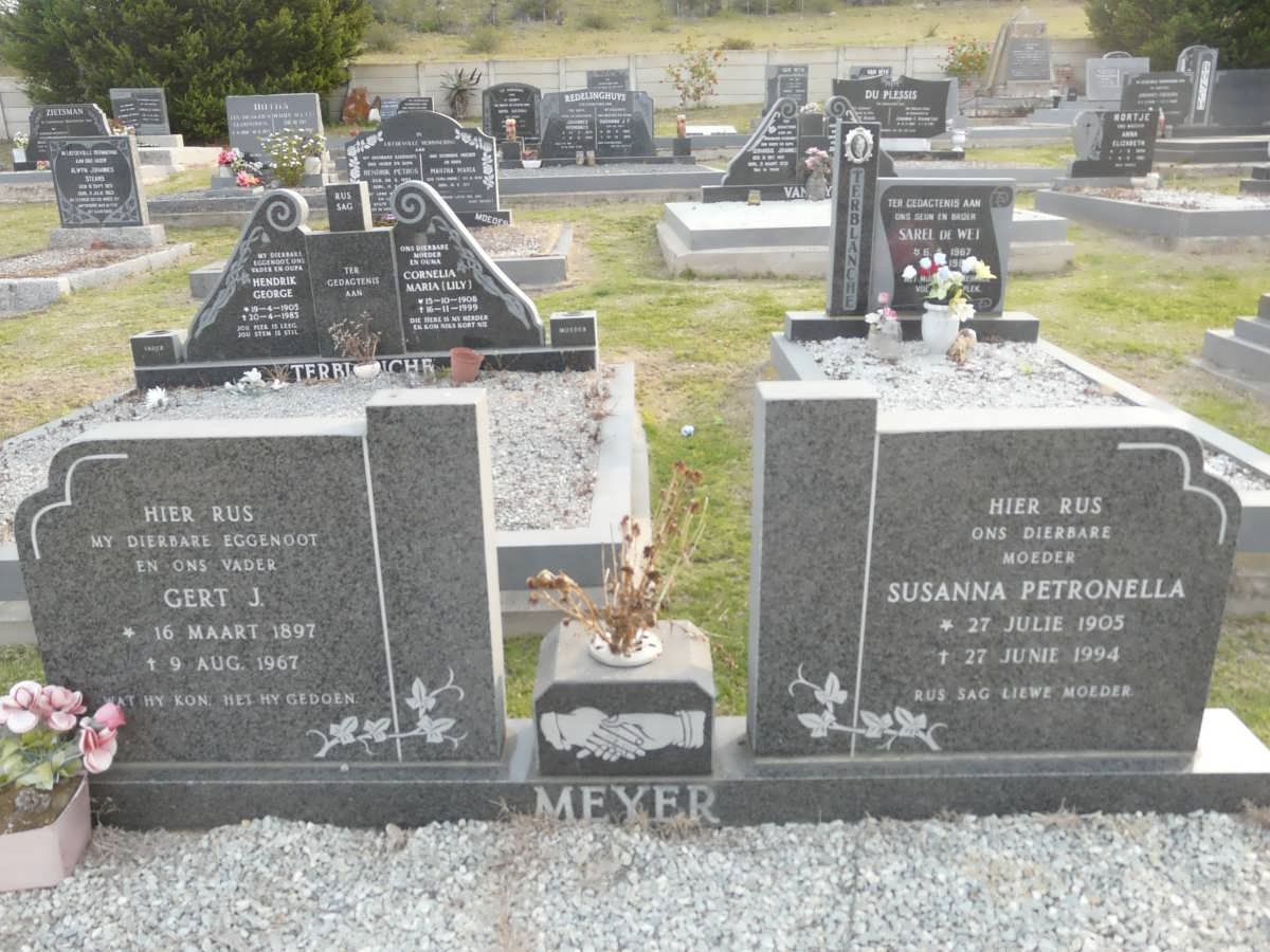 MEYER Gert J. 1897-1967 &amp; Susanna Petronella 1905-1994