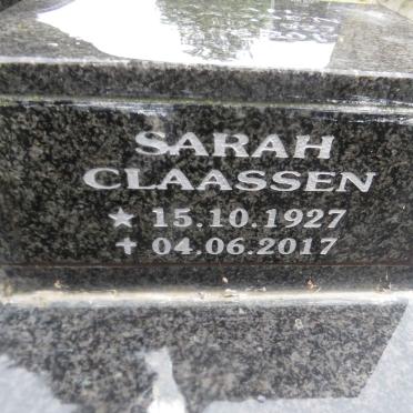 CLAASSEN Sarah 1927-2017