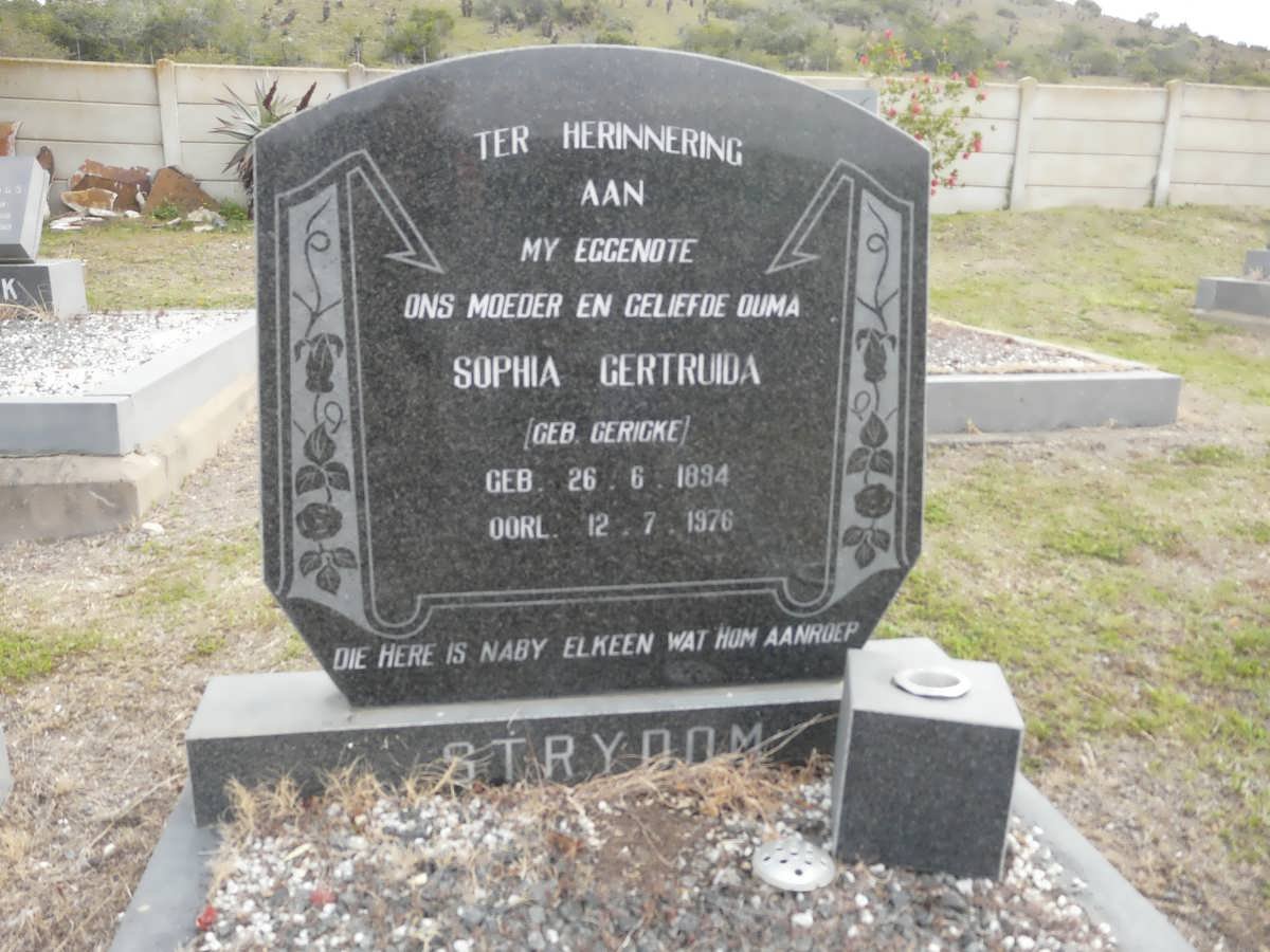STRYDOM Sophia Gertruida nee GERICKE 1894-1976