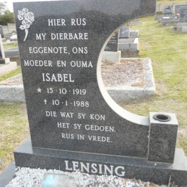 LENSING Isabel 1919-1988