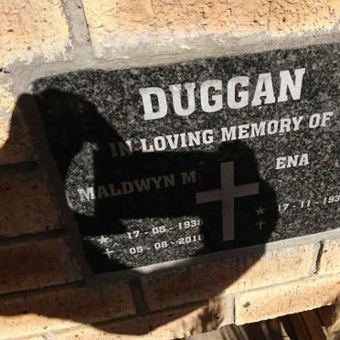 DUGGAN Maldwyn M. 1938-2018 &amp; Ena 1938-