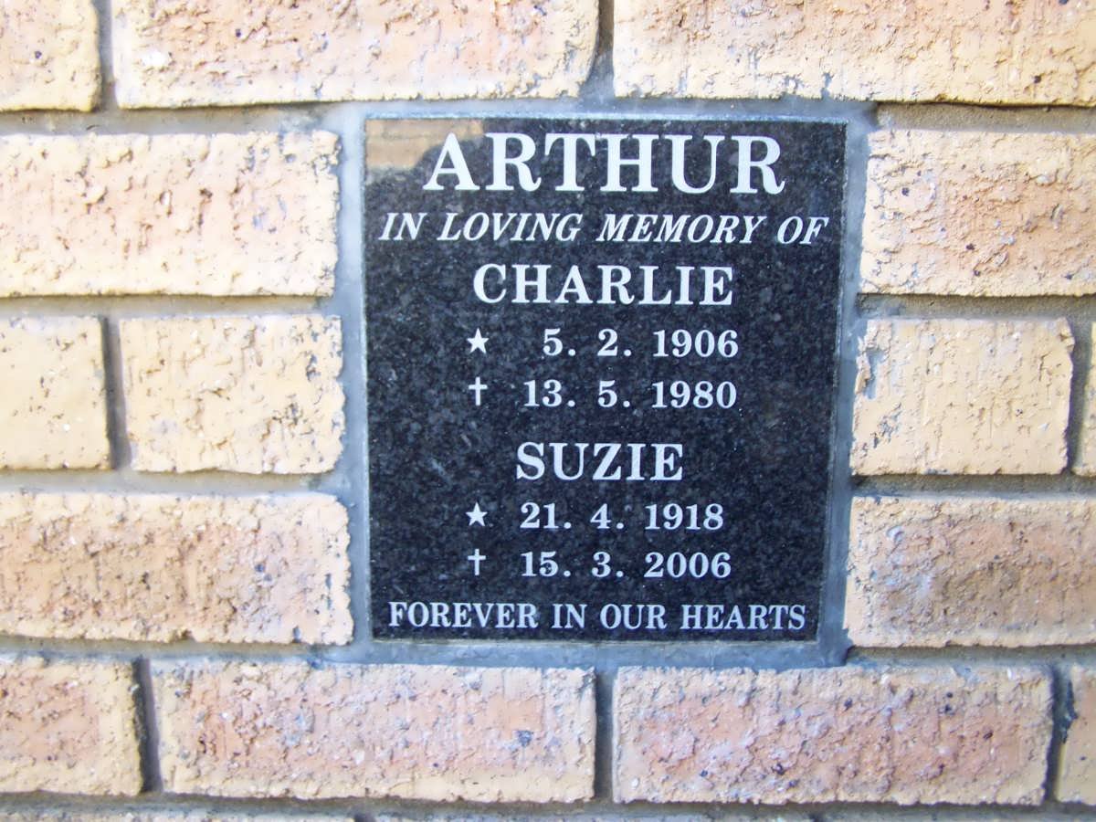 ARTHUR Charlie 1906-1980 &amp; Suzie 1918-2006