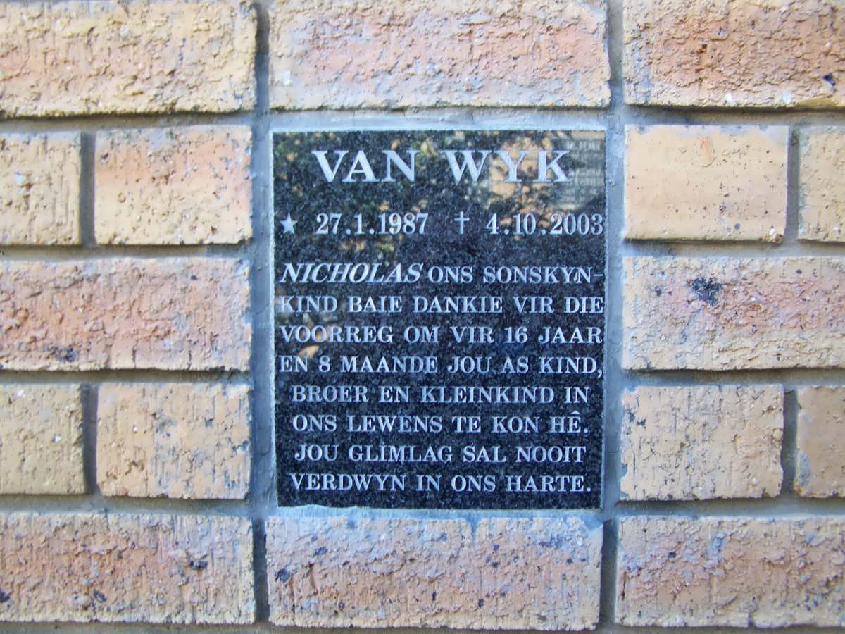 WYK Nicholaas, van 1987-2003