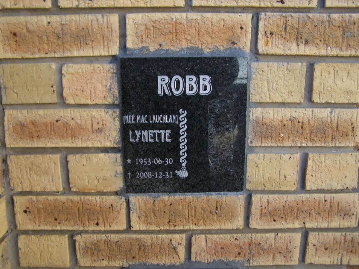 ROBB Lynette nee MAC LAUCHLAN 1953-2008