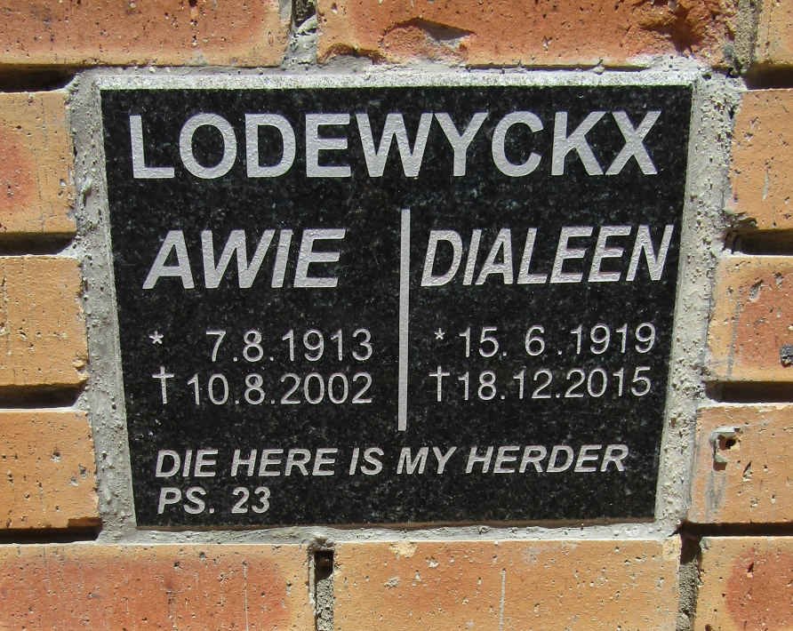 LODEWYCKX Awie 1913-2002 &amp; Dialeen 1919-2015