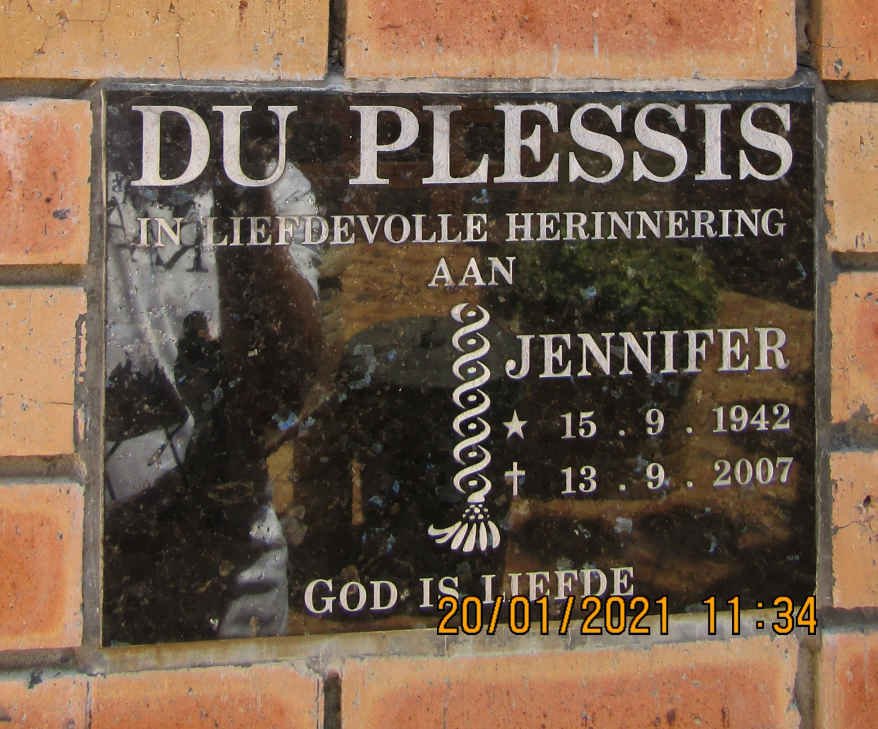 PLESSIS Jennifer, du 1942-2007