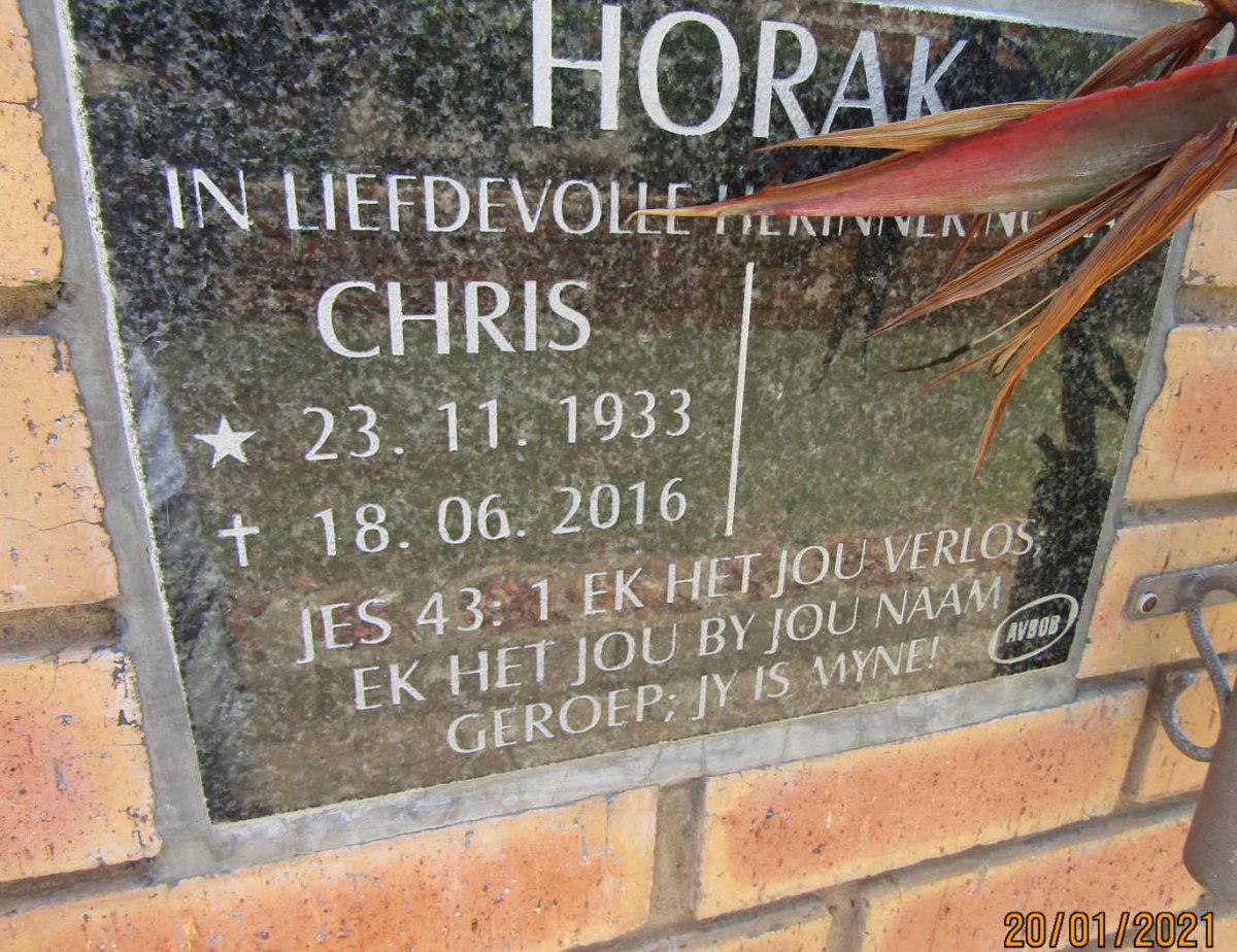 HORAK Chris 1933-2016