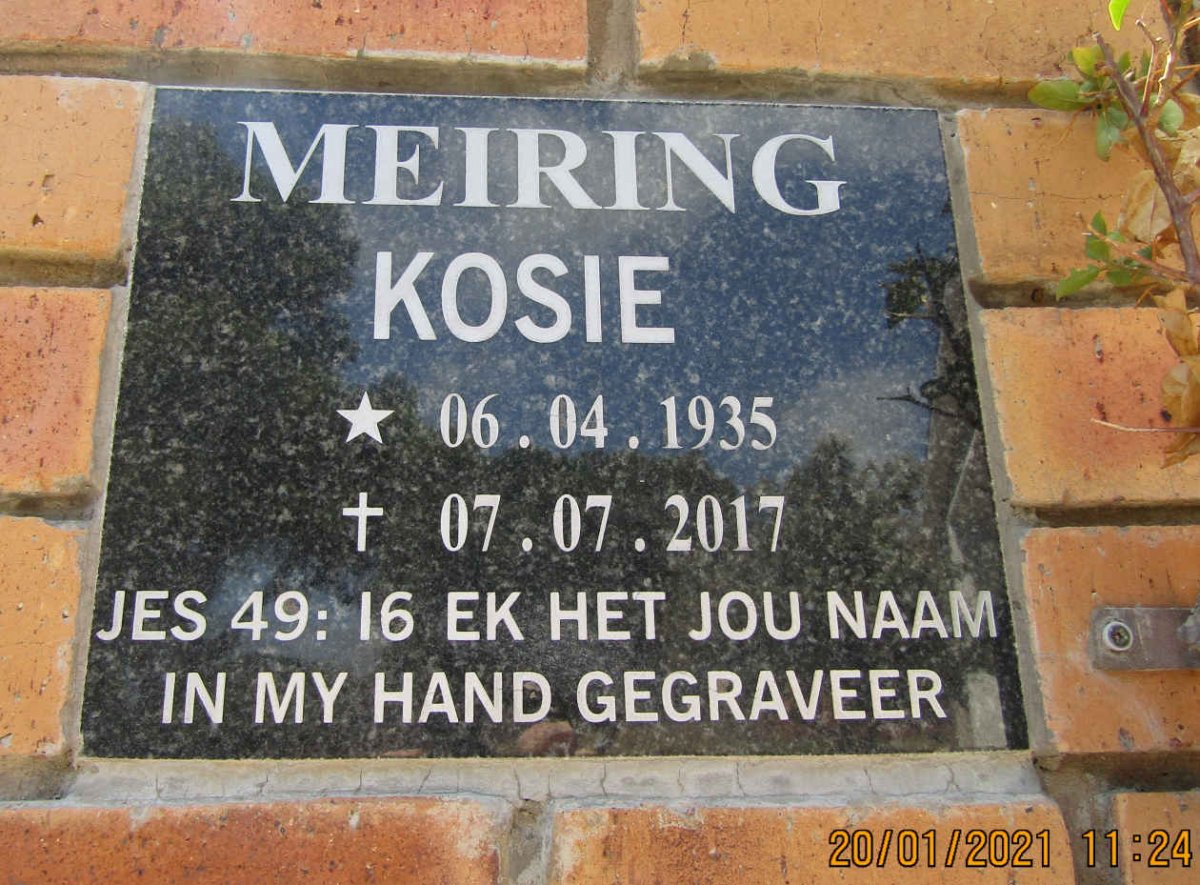 MEIRING Kosie 1935-2017