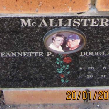 MCALLISTER Douglas J. 1941-2008 &amp; Jeannette P.