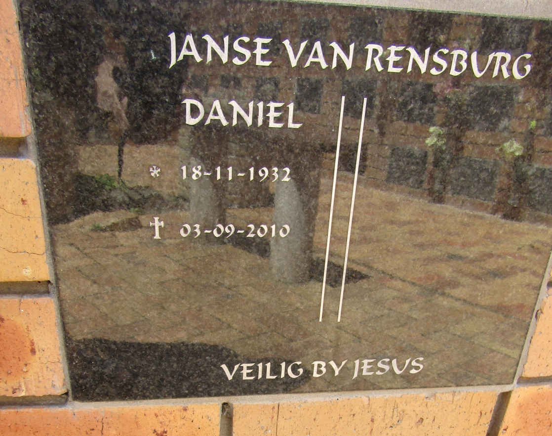 RENSBURG Daniel, Janse van 1932-2010