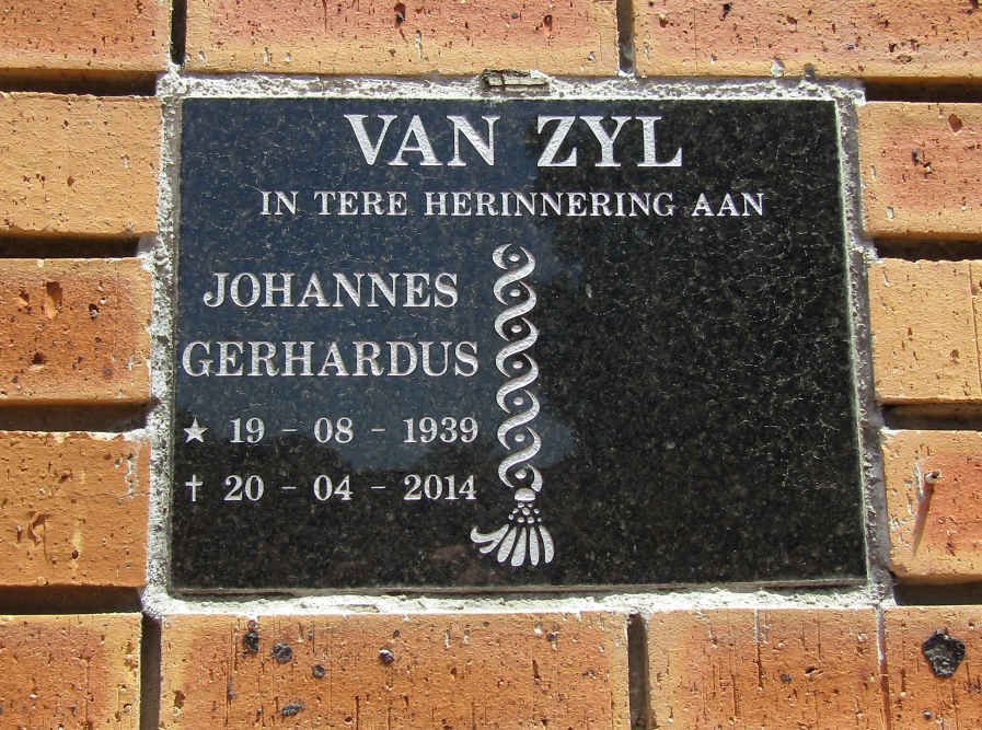 ZYL Johannes Gerhardus, van 1939-2014