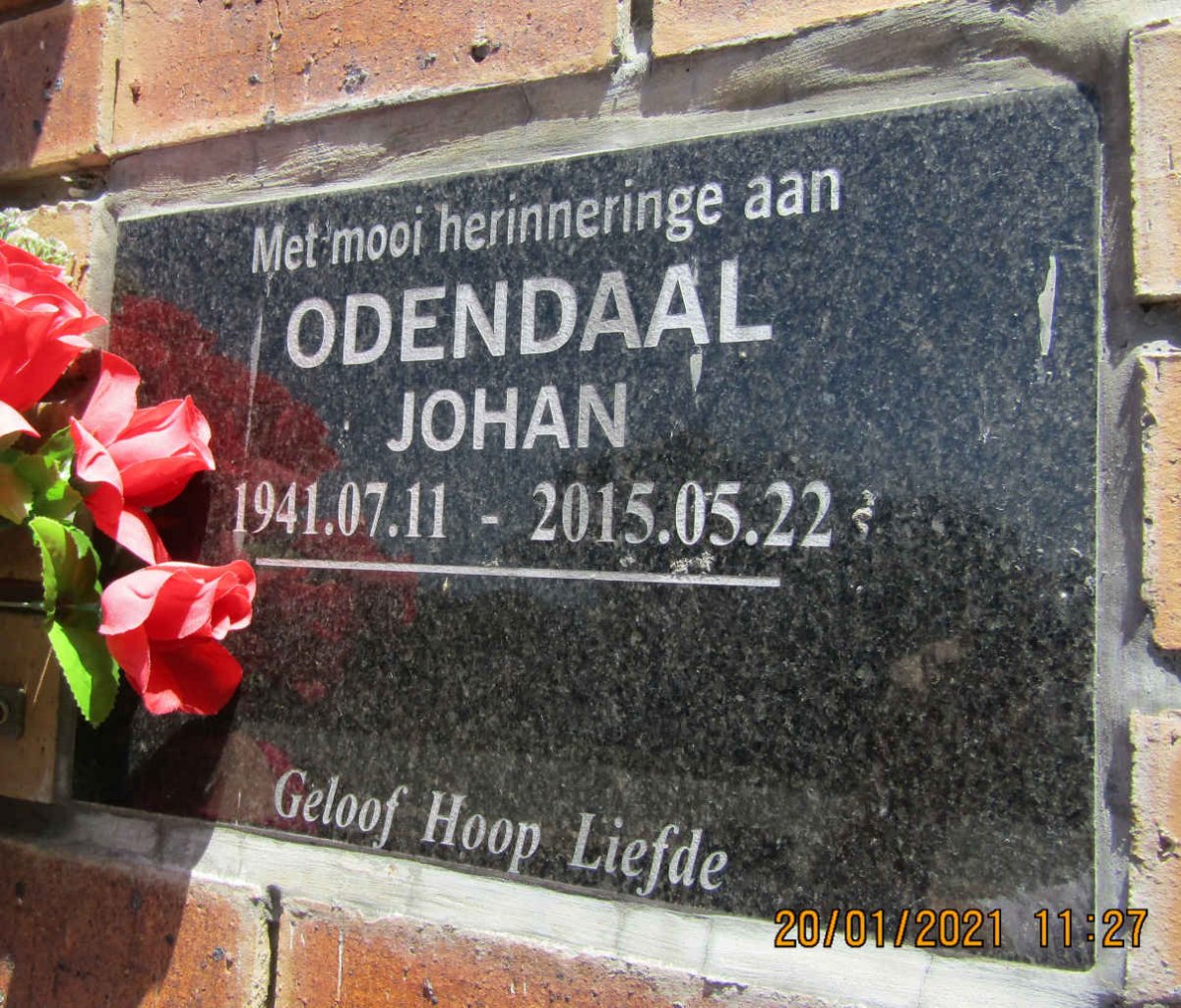 ODENDAAL Johan 1941-2015