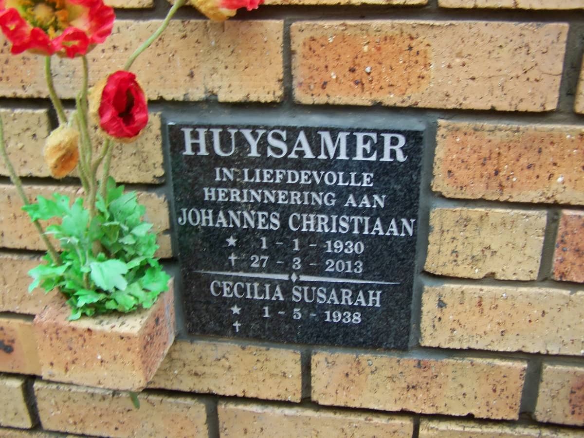 HUYSAMER Johannes Christiaan 1930-2013 &amp; Cecilia Susarah 1938-