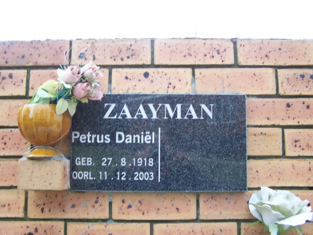 ZAAYMAN Petrus Daniël 1918-2003