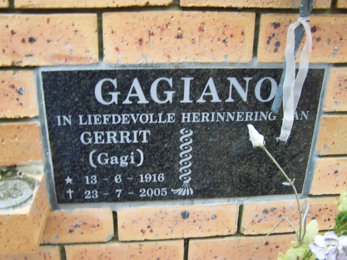GAGIANO Gerrit 1916-2005