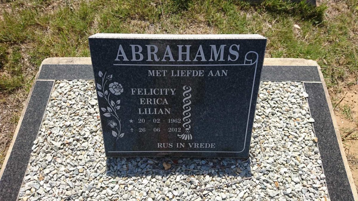 ABRAHAMS Felicity Erica Lilian 1962-2012