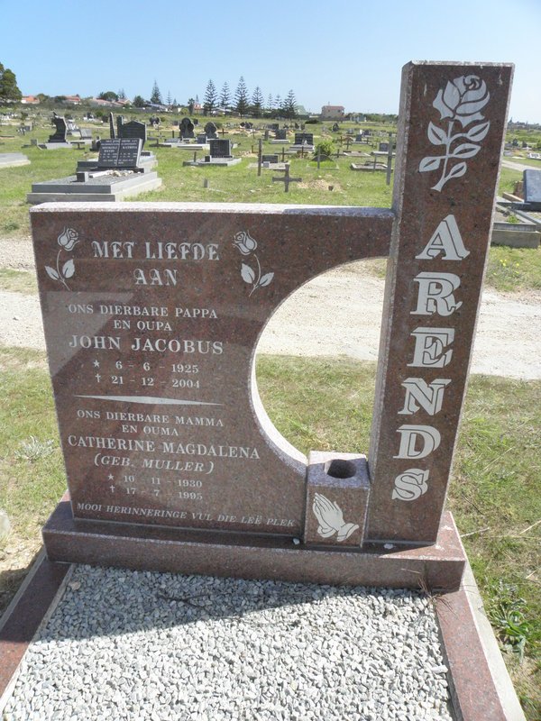ARENDS John Jacobus 1925-2004 &amp; Catherine Magdalena MULLER 1930-1995