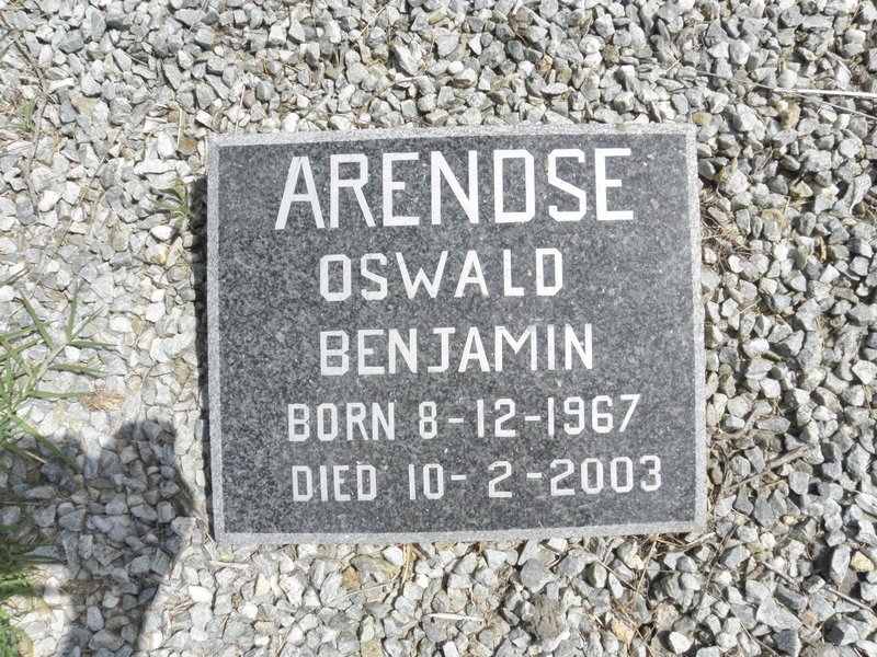 ARENDSE Oswald Benjamin 1967-2003