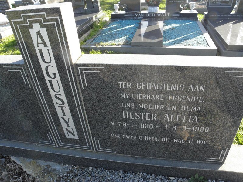 AUGUSTYN Hester Aletta 1936-1989