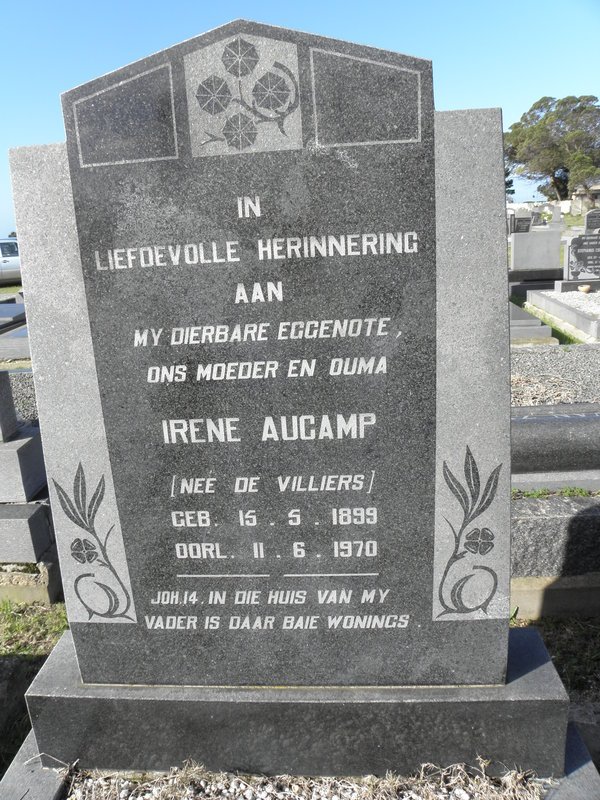 AUCAMP Irene nee DE VILLIERS 1899-1970