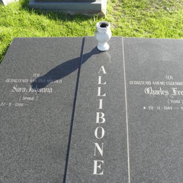 ALLIBONE Charles Frederick 1944-1992 &amp; Sara Johanna 1946-