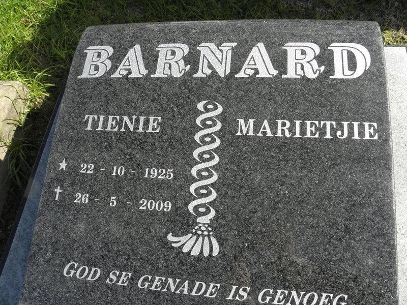 BARNARD Tienie 1925-2009 &amp; Marietjie