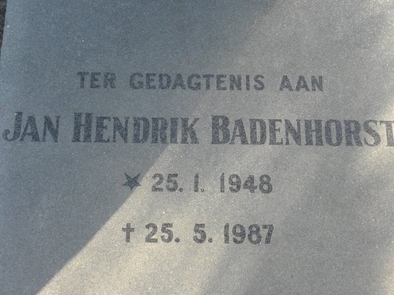 BADENHORST Jan Hendrik 1948-1987