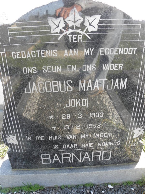 BARNARD Jacobus Maatjam 1933-1978