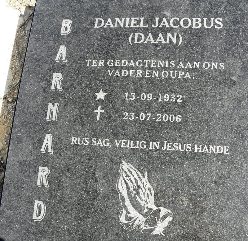 BARNARD Daniel Jacobus 1932-2006