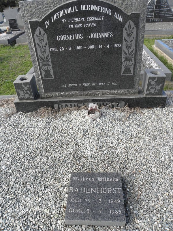 BADENHORST Cornelius Johannes 1910-1972 :: BADENHORST Matheus Wilhelm 1949-1983