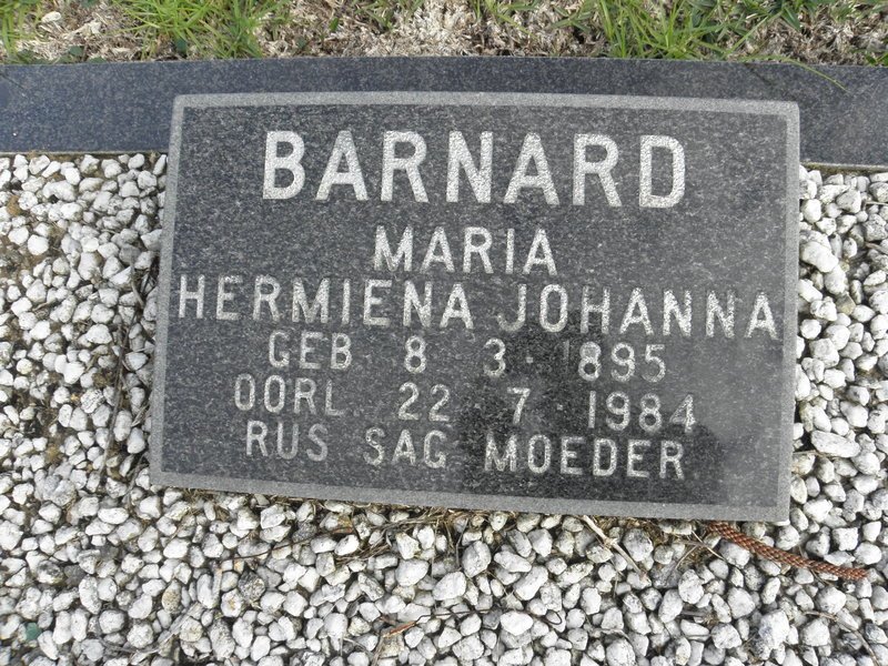 BARNARD Maria Hermiena Johanna 1895-1984