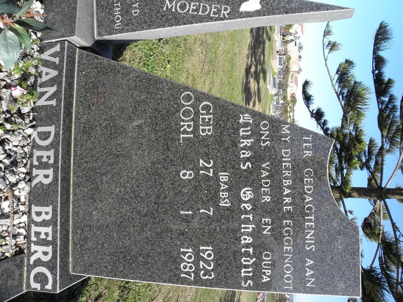 BERG Lukas Gerhardus, van der 1923-1987