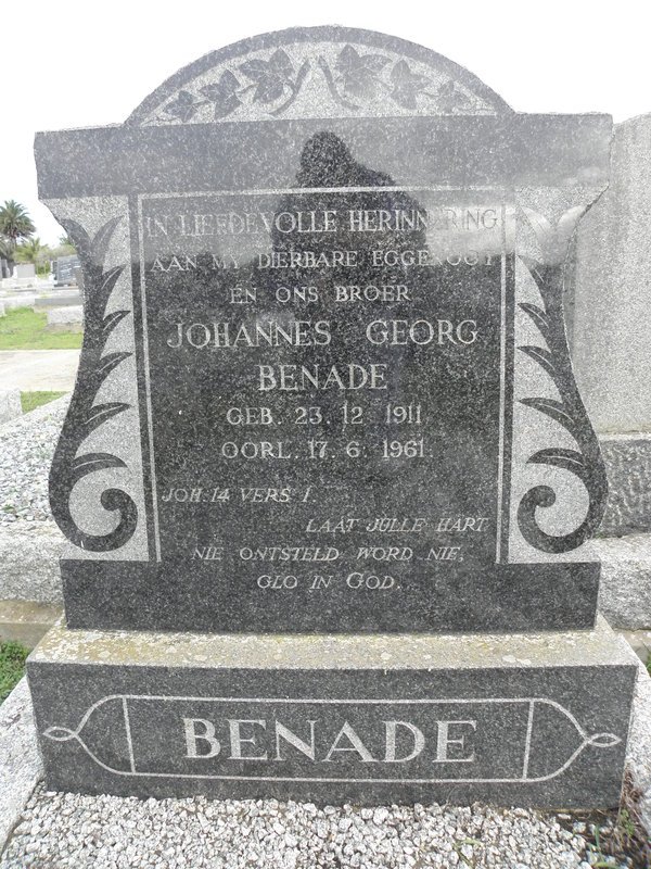 BENADE Johannes Georg 1911-1961