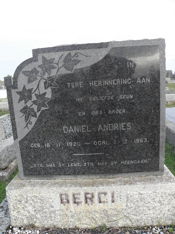 BERGH Daniel Andries 1920-1963